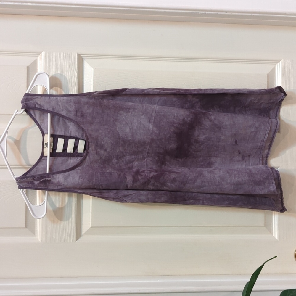 Ya Los Angeles Women's Tie Dyed Lace Up Racerback Cotton Tank Size Medium